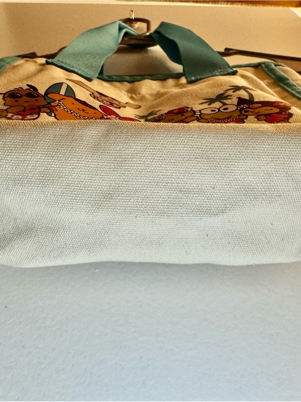 Limited Edition Sanrio Hawaii Canvas Tote Bag- Cream with Blue Trim - Picture 8 of 13